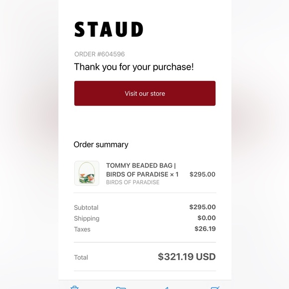 STAUD TOMMY BEADED BAG BIRDS OF PARADISE - Picture 5 of 5